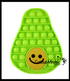 BULK - WHOLESALE -  SALE - Avocado Fruit Theme Bubble Pop Fidget Toy - Silicone Push Poke Bubble Wrap Fidget Toy - Press Bubbles to Pop the Bubbles Down Then Flip it over and Do it Again - Bubble Popper Sensory Stress Toy Avacado