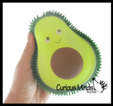 Avocado Puffer Fruit Air- Filled Squeeze Stress Balls with Faces  -  Sensory, Stress, Fidget Toy