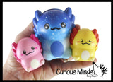 Axolotl Family - Mama and 2 Babies Slow Rise Squishy Toys - Memory Foam Party Favors, Prizes, OT