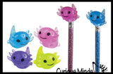 Axolotl Pencil Topper - Cute Axolotyl Animal for On Top of Pencils - Desk Pet