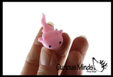 Tiny Axolotl and Putty - Squishy Cute Sea Creatures Stretchy and Squeezy Toy Figurine - Fidget Stress Ball Slime