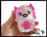 Small 3.25" Axolotl Slow Rise Squishy Toys - Memory Foam Party Favors, Prizes, OT