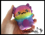 Small 3.25" Axolotl Slow Rise Squishy Toys - Memory Foam Party Favors, Prizes, OT