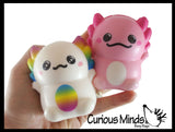 Small 3.25" Axolotl Slow Rise Squishy Toys - Memory Foam Party Favors, Prizes, OT