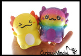 Small 3.25" Axolotl Slow Rise Squishy Toys - Memory Foam Party Favors, Prizes, OT