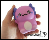 Axolotl Family - Mama and 2 Babies Slow Rise Squishy Toys - Memory Foam Party Favors, Prizes, OT