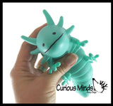 Axolotl and Dolphin Fidget - Large Wiggle Articulated Jointed Moving Axolotyl Toy - Unique