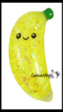 Banana Water and Sparkle Filled Squeeze Stress Ball  -  Sensory, Stress, Fidget Toy