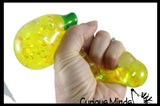 Banana Water and Sparkle Filled Squeeze Stress Ball  -  Sensory, Stress, Fidget Toy