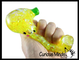 Banana Water and Sparkle Filled Squeeze Stress Ball  -  Sensory, Stress, Fidget Toy