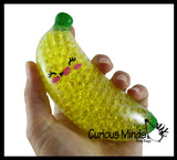 Set of 2 Banana Fidgets - Sand and Water Bead Filled - Moldable Sensory, Stress, Squeeze Fidget Toy ADHD Special Needs Soothing