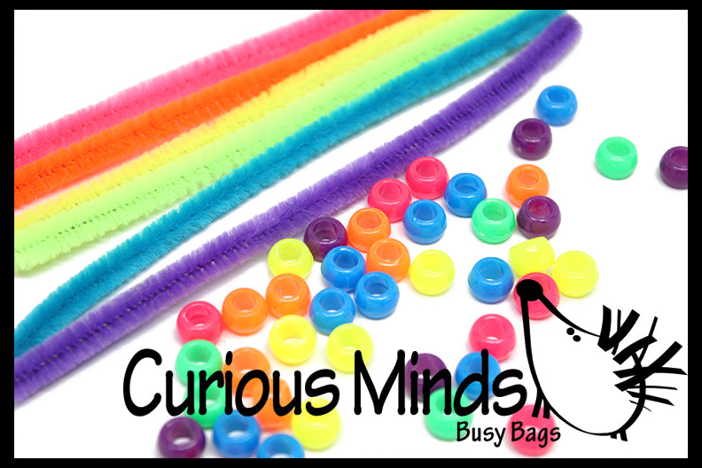 LAST CHANCE - LIMITED STOCK - SALE - Busy Bag (learning activity) Pipe cleaner beading