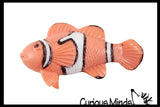 Clownfish Stretchy and Squeezy Toy - Crunchy Bead Filled - Fidget Stress Ball Fish Ocean