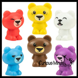 Cute Colorful Tiny Bear Figurines - Expressions Mini Toys - Small Novelty Prize Toy - Party Favors - Gift