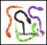 Mini Magic Jointed Moving Snakes - Classic Trick Toy - Plastic Segmented Snake Fidget Party Favor - Halloween