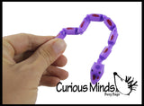 Mini Magic Jointed Moving Snakes - Classic Trick Toy - Plastic Segmented Snake Fidget Party Favor - Halloween
