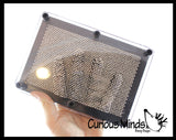 Large 7" x 5" Metal Rectangle Shape Pin Art Classic Fun Toy - 3D Clone Sculpture Impression Toy - Classic 80's Desk Fidget Toy