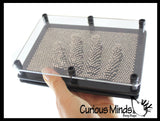 Large 7" x 5" Metal Rectangle Shape Pin Art Classic Fun Toy - 3D Clone Sculpture Impression Toy - Classic 80's Desk Fidget Toy