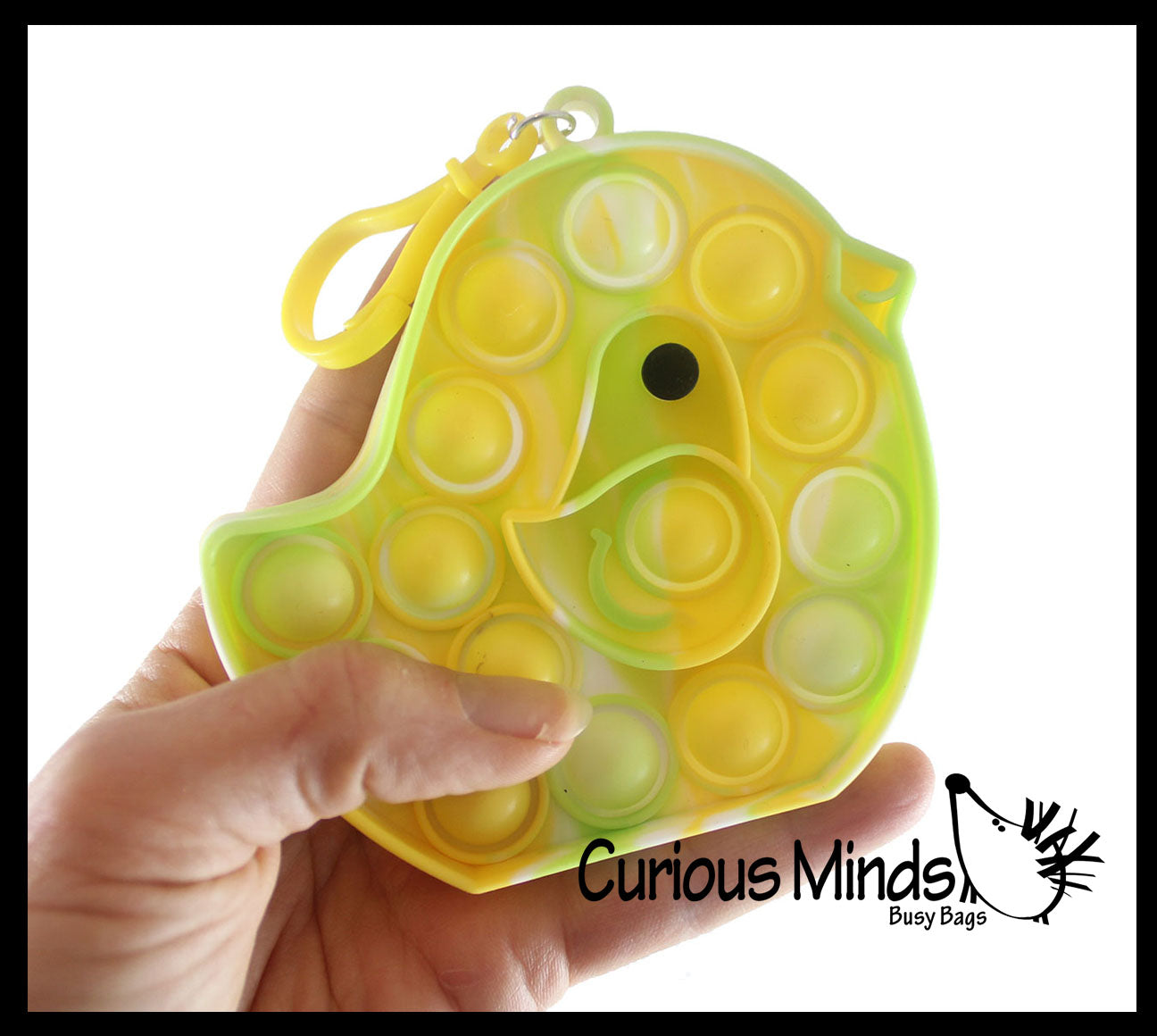 Small Bird on Clip Bubble Popper Toy - Spring Themed - Easter Basket Fidget - Bubble Pop Fidget Toy - Silicone Push Poke Bubble Wrap Fidget Toy - Press Bubbles to Pop - Bubble Popper Sensory Stress Toy OT