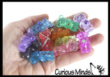Cute Birthstone Bear Figurines With Clip Keyring - Mini Toys - Small Novelty Prize Toy - Party Favors - Gift