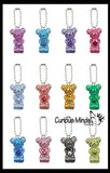 Cute Birthstone Bear Figurines With Clip Keyring - Mini Toys - Small Novelty Prize Toy - Party Favors - Gift