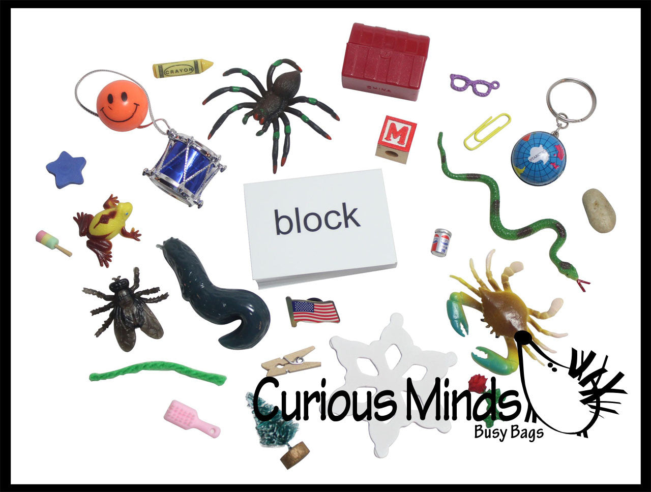 LAST CHANCE - LIMITED STOCK - SALE Montessori Alphabet Objects - BLENDS Word Mini Objects with Word Cards