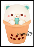 Mini Animal Drinking Bubble Tea Drink Slow Rise Squishy Toys - Memory Foam Party Favors, Prizes, OT (Cow, Alpaca, Cat, Corgi, Bear, Unicorn)
