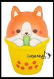 Mini Animal Drinking Bubble Tea Drink Slow Rise Squishy Toys - Memory Foam Party Favors, Prizes, OT (Cow, Alpaca, Cat, Corgi, Bear, Unicorn)