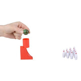 Mini Wooden Bowling Game - Marble and Pins - Tabletop Small Replica Toy