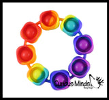 BULK - WHOLESALE -  SALE - Bubble Pop Bracelet - Rainbow Bangle Silicone Push Poke Bubble Wrap Fidget Toy - Press Bubbles to Pop the Bubbles Down - Bubble Popper Sensory Stress Toy Jewelry