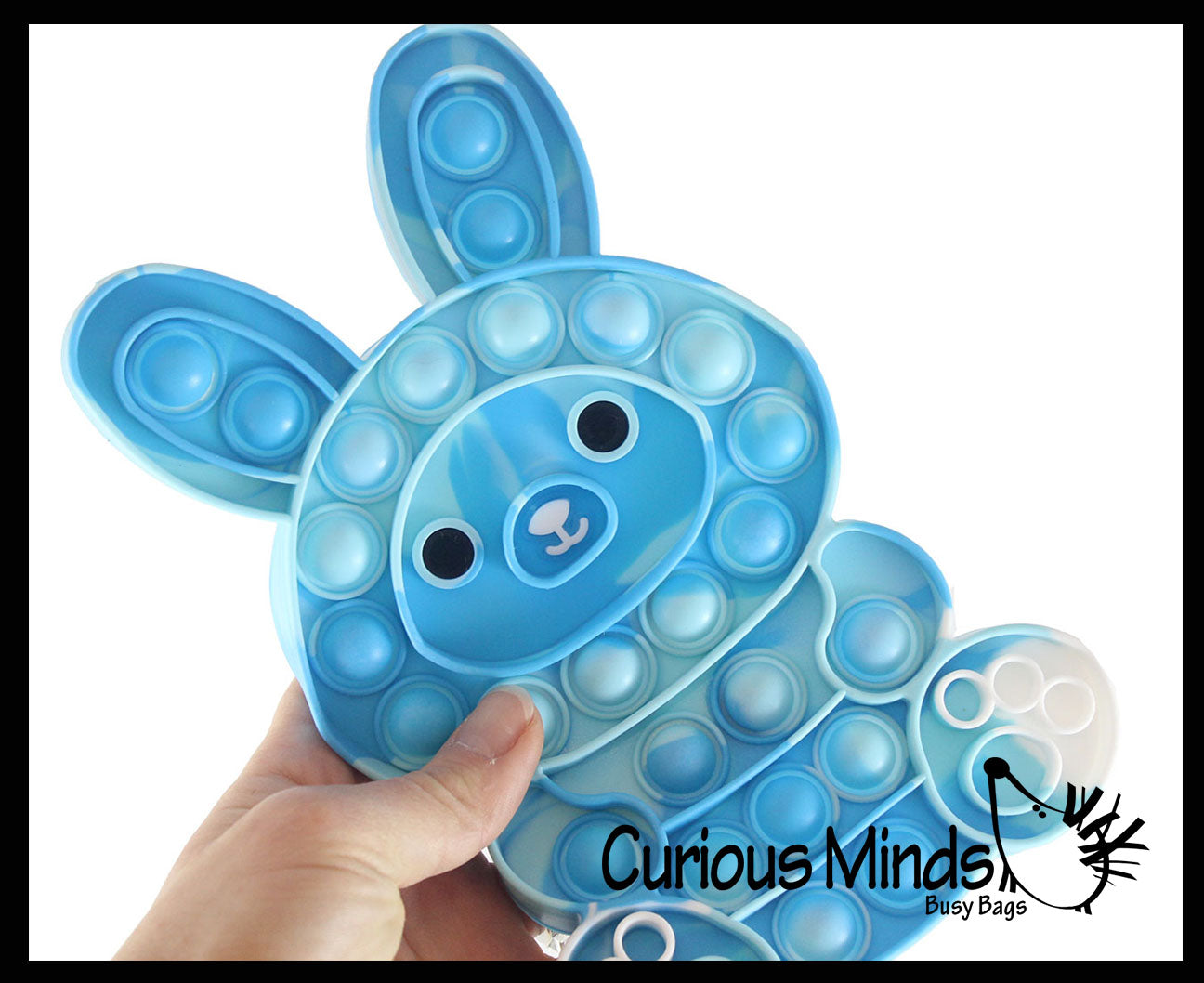 Large Bunny Bubble Popper Toy - Easter Themed - Easter Basket Fidget - Bubble Pop Fidget Toy - Silicone Push Poke Bubble Wrap Fidget Toy - Press Bubbles to Pop - Bubble Popper Sensory Stress Toy OT
