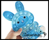 Large Bunny Bubble Popper Toy - Easter Themed - Easter Basket Fidget - Bubble Pop Fidget Toy - Silicone Push Poke Bubble Wrap Fidget Toy - Press Bubbles to Pop - Bubble Popper Sensory Stress Toy OT