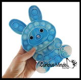 Large Bunny Bubble Popper Toy - Easter Themed - Easter Basket Fidget - Bubble Pop Fidget Toy - Silicone Push Poke Bubble Wrap Fidget Toy - Press Bubbles to Pop - Bubble Popper Sensory Stress Toy OT