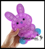 Large Bunny Bubble Popper Toy - Easter Themed - Easter Basket Fidget - Bubble Pop Fidget Toy - Silicone Push Poke Bubble Wrap Fidget Toy - Press Bubbles to Pop - Bubble Popper Sensory Stress Toy OT