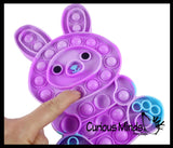 Large Bunny Bubble Popper Toy - Easter Themed - Easter Basket Fidget - Bubble Pop Fidget Toy - Silicone Push Poke Bubble Wrap Fidget Toy - Press Bubbles to Pop - Bubble Popper Sensory Stress Toy OT