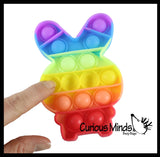 SALE - Small Rainbow Easter Bunny Bubble Pop Fidget Toy - Easter Themed Small Toys - Easter Basket Filler