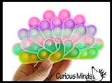 LAST CHANCE - LIMITED STOCK - Peacock Bubble Pop Fidget Toy - Silicone Push Poke Bubble Wrap Fidget Toy - Press Bubbles to Pop the Bubbles Down Then Flip it over and Do it Again - Bubble Popper Sensory Stress Toy