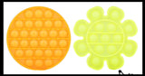 BULK - WHOLESALE - SALE - Neon Bubble Pop Game - Silicone Push Poke Bubble Wrap Fidget Toy - Circle, Square, Star, Flower, Octagon, Flower - Press Bubbles to Pop the Bubbles Down Then Flip it over and Do it Again - Bubble Popper Sensory Stress Toy