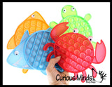 BULK - WHOLESALE - SALE - Cute Ocean Animal Theme Bubble Pop Game - Silicone Push Poke Bubble Wrap Fidget Toy - Press Bubbles to Pop the Bubbles Down Then Flip it over and Do it Again - Bubble Popper Sensory Stress Toy