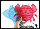 BULK - WHOLESALE - SALE - Cute Ocean Animal Theme Bubble Pop Game - Silicone Push Poke Bubble Wrap Fidget Toy - Press Bubbles to Pop the Bubbles Down Then Flip it over and Do it Again - Bubble Popper Sensory Stress Toy