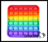 BULK - WHOLESALE - Rainbow Bubble Pop Game - Silicone Push Poke Bubble Wrap Fidget Toy - Circle, Square, Star, Flower, Octagon, Flower - Press Bubbles to Pop the Bubbles Down Then Flip it over and Do it Again - Bubble Popper Sensory Stress Toy