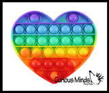 BULK - WHOLESALE - Rainbow Bubble Pop Game - Silicone Push Poke Bubble Wrap Fidget Toy - Circle, Square, Star, Flower, Octagon, Flower - Press Bubbles to Pop the Bubbles Down Then Flip it over and Do it Again - Bubble Popper Sensory Stress Toy