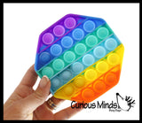 BULK - WHOLESALE - Rainbow Bubble Pop Game - Silicone Push Poke Bubble Wrap Fidget Toy - Circle, Square, Star, Flower, Octagon, Flower - Press Bubbles to Pop the Bubbles Down Then Flip it over and Do it Again - Bubble Popper Sensory Stress Toy