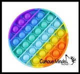 BULK - WHOLESALE - Rainbow Bubble Pop Game - Silicone Push Poke Bubble Wrap Fidget Toy - Circle, Square, Star, Flower, Octagon, Flower - Press Bubbles to Pop the Bubbles Down Then Flip it over and Do it Again - Bubble Popper Sensory Stress Toy