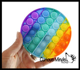 BULK - WHOLESALE - Rainbow Bubble Pop Game - Silicone Push Poke Bubble Wrap Fidget Toy - Circle, Square, Star, Flower, Octagon, Flower - Press Bubbles to Pop the Bubbles Down Then Flip it over and Do it Again - Bubble Popper Sensory Stress Toy