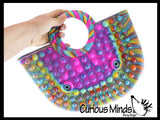 LAST CHANCE - LIMITED STOCK - Large Bubble Popper Purse Bag Wallet - Bubble Pop Flip Fidget Toy - Silicone Push Poke Bubble Wrap Fidget Toy - Press Bubbles to Pop the Bubbles Down Then Flip it over and Do it Again - Bubble Popper Sensory Stress Toy