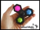 BULK - WHOLESALE -  SALE - Colored Bubble Pop Fidget Spinner - 2 in 1 Fidget Toy - Bubble Popper Sensory Stress Toy