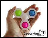 BULK - WHOLESALE -  SALE - Colored Bubble Pop Fidget Spinner - 2 in 1 Fidget Toy - Bubble Popper Sensory Stress Toy