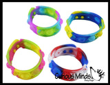 BULK - WHOLESALE -  SALE - Bubble Pop Bracelets - Adjustable Tie Dye Silicone Push Poke Bubble Wrap Fidget Toy - Press Bubbles to Pop the Bubbles Down - Bubble Popper Sensory Stress Toy Jewelry