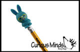 CLEARANCE SALE - Cute Bunny Pencil Toppers - Easter Egg Filler Prize - School Supplies